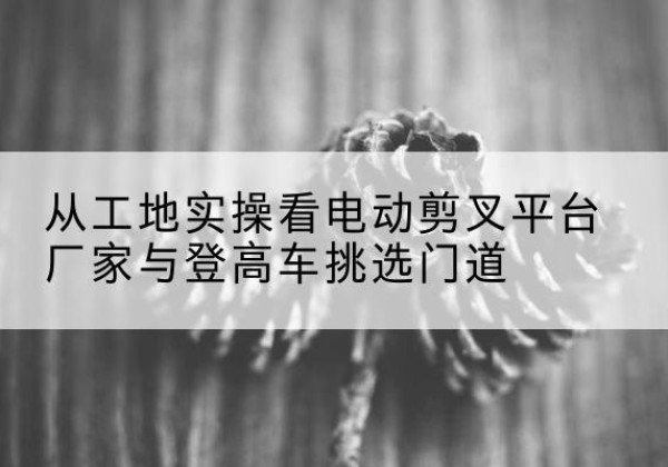 潜山电动剪叉升降平台厂家-从工地实操看电动剪叉平台厂家与登高车挑选门道